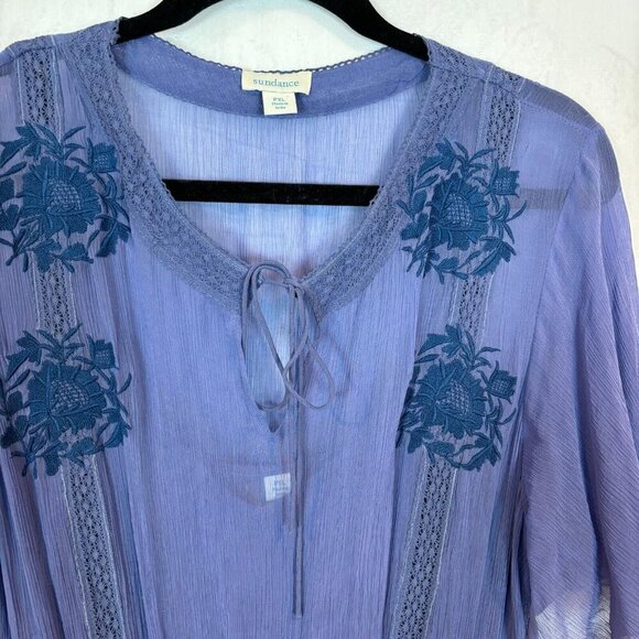 Sundance Led By Dreams Women's Floral Embroidered Drop Waist Midi Dress Petite L - Picture 5 of 14